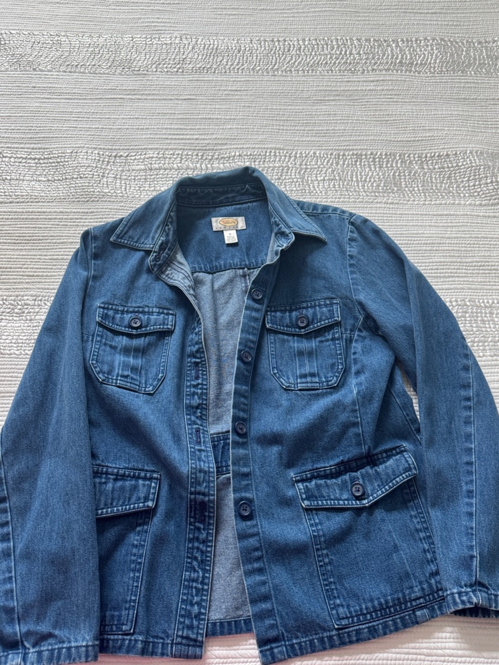 Vintage Dark Blue Denim Utility Jacket